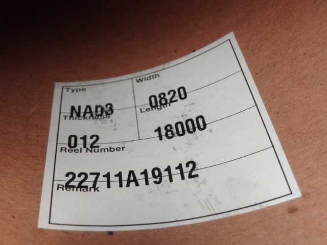 Lot fo (2) Reels of Plastic Films - Thickness 012, Width 0820, Lenght 18000 - MISCELLANEOUS