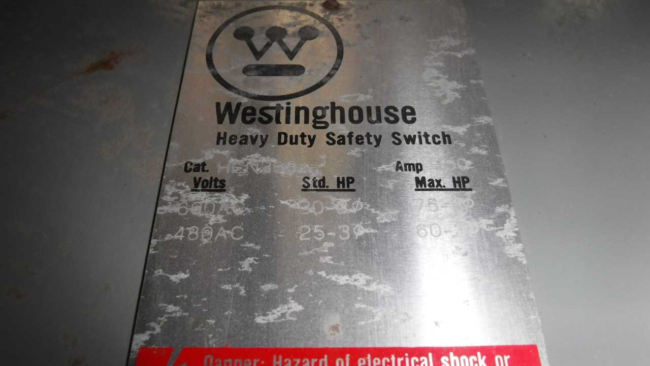 Lot of Five 100 Amp Westinghouse Safety Switches - DISCONNECT SWITCHES
