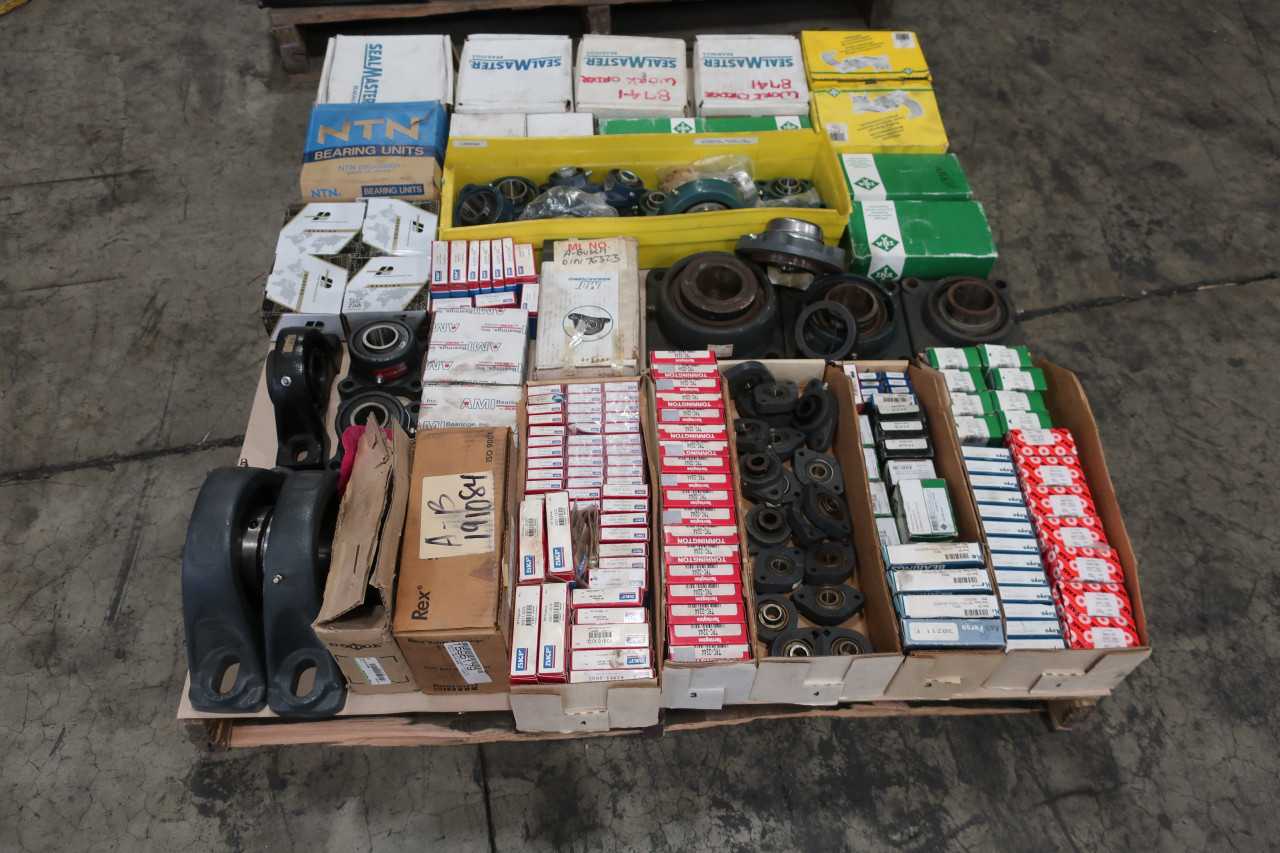 1 PALLET OF ASSORTED BEARINGS SKF. SEALMASTER, FAG, AMI - BEARINGS