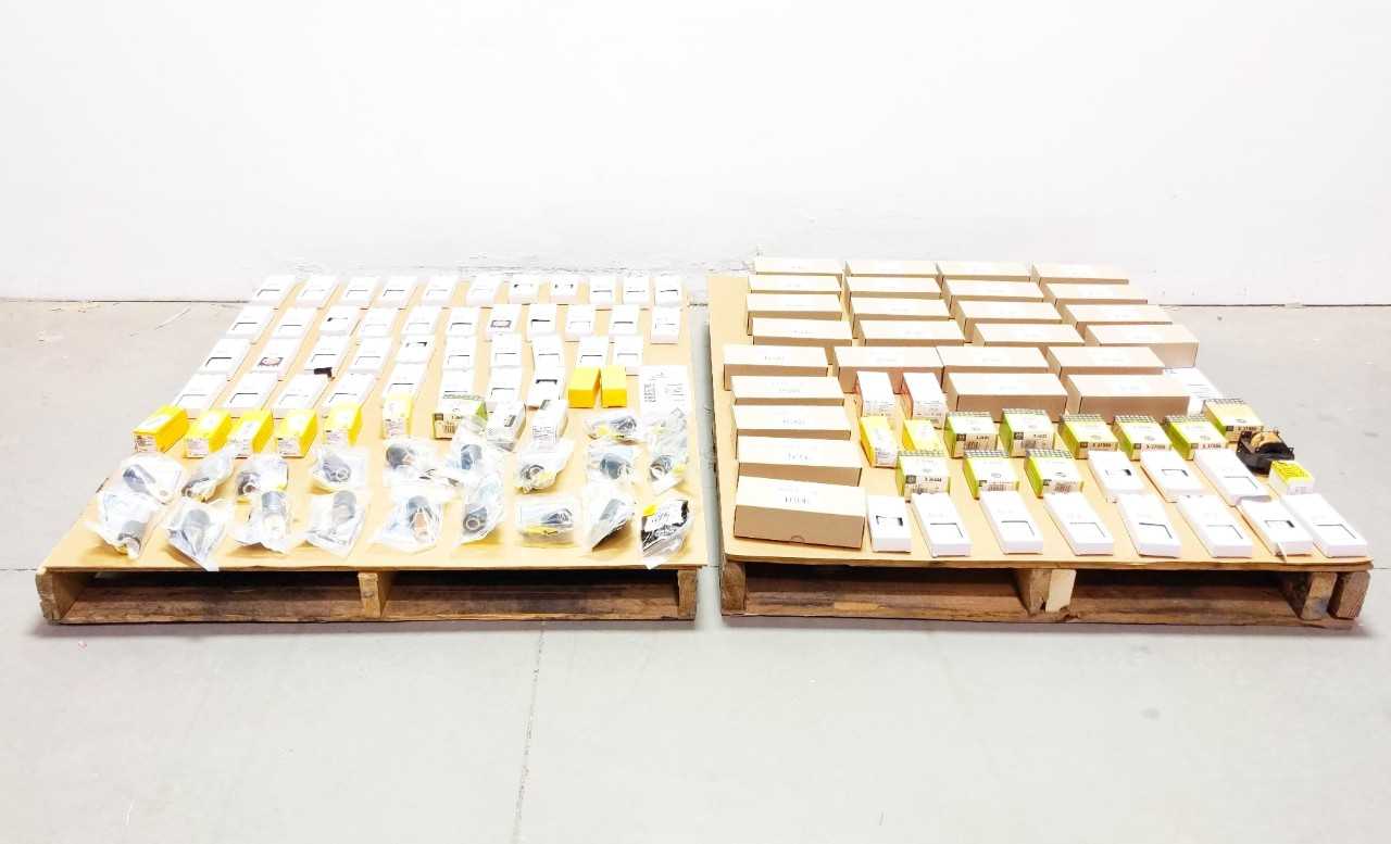 2 PALLETS OF ASSORTED ELECTRICAL PARTS - ELECTRICAL COMPONENTS