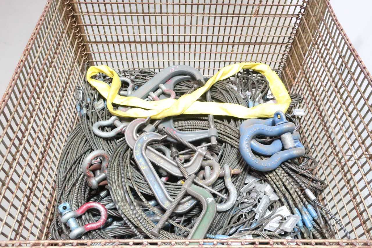 STEEL SLINGS, LIFTING SHACKLES, C-CLAMPS WITH STEEL CAGE - LIFTING EQUIPMENT