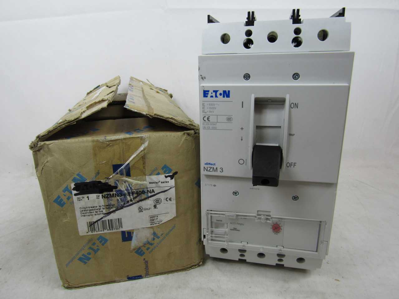 Lot of Qty 1x Eaton NZMN3-AEF400-NA MCCB NZM 3P 400A 690VAC - CIRCUIT BREAKERS Lot of Qty 1x Eaton NZMN3-AEF400-NA MCCB NZM 3P 400A 690VAC - CIRCUIT BREAKERS