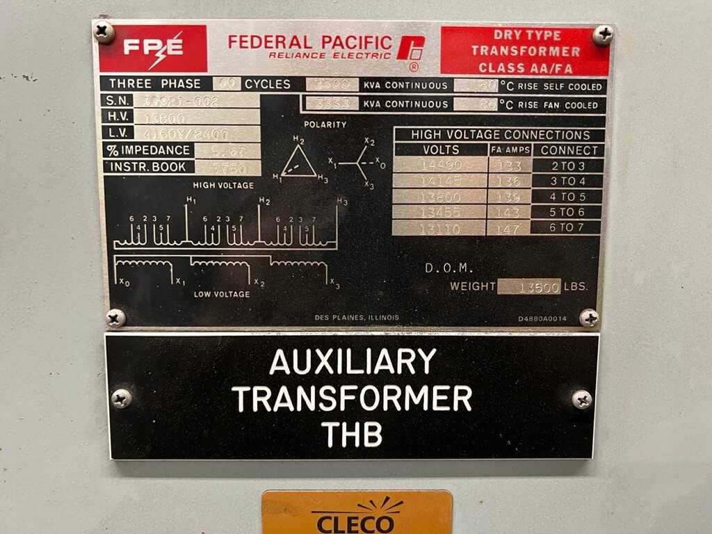 FPE 2500KVA dry transformer - CONTROL TRANSFORMERS