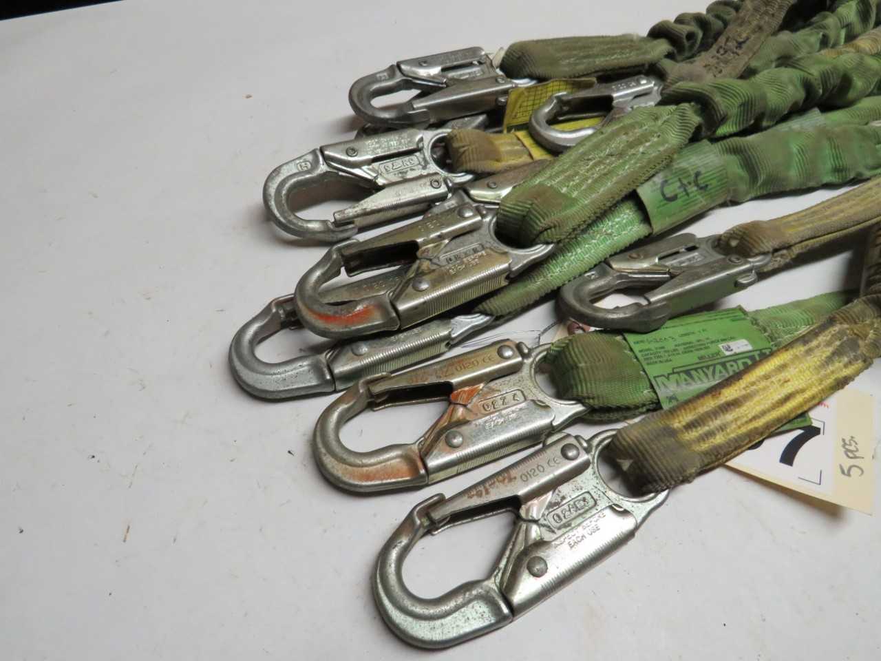 LOT OF 5 ASSORTED MILLER DURAFLEX 216M SAFETY LANYARD - LIFTING EQUIPMENT