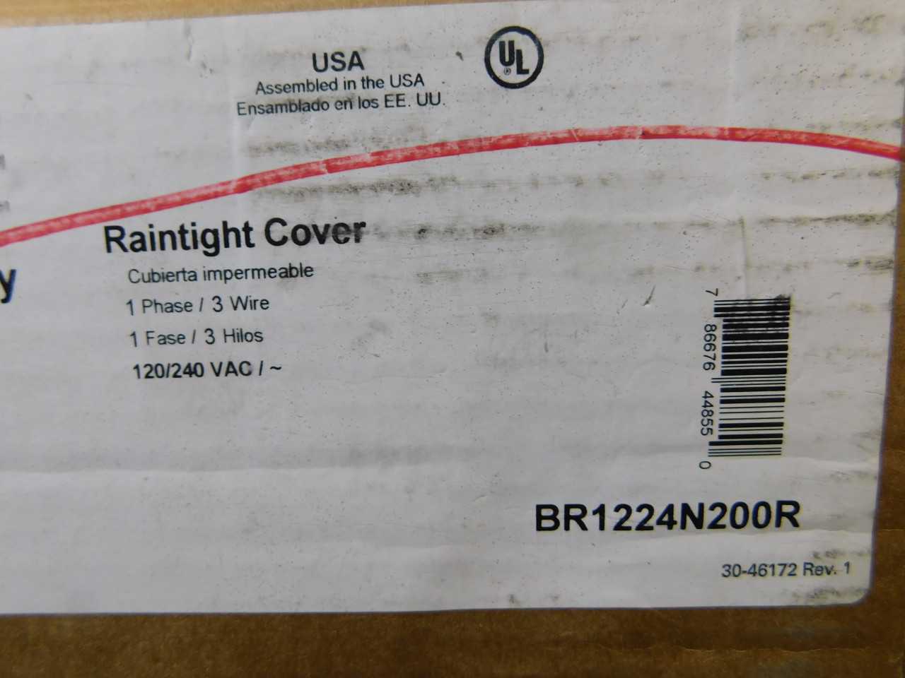 Quantity of 2 New Surplus Eaton BR1224N200R Loadcenter BR 200A 120V 24 Cir 12 Sp NEMA 3R - ELECTRICAL COMPONENTS