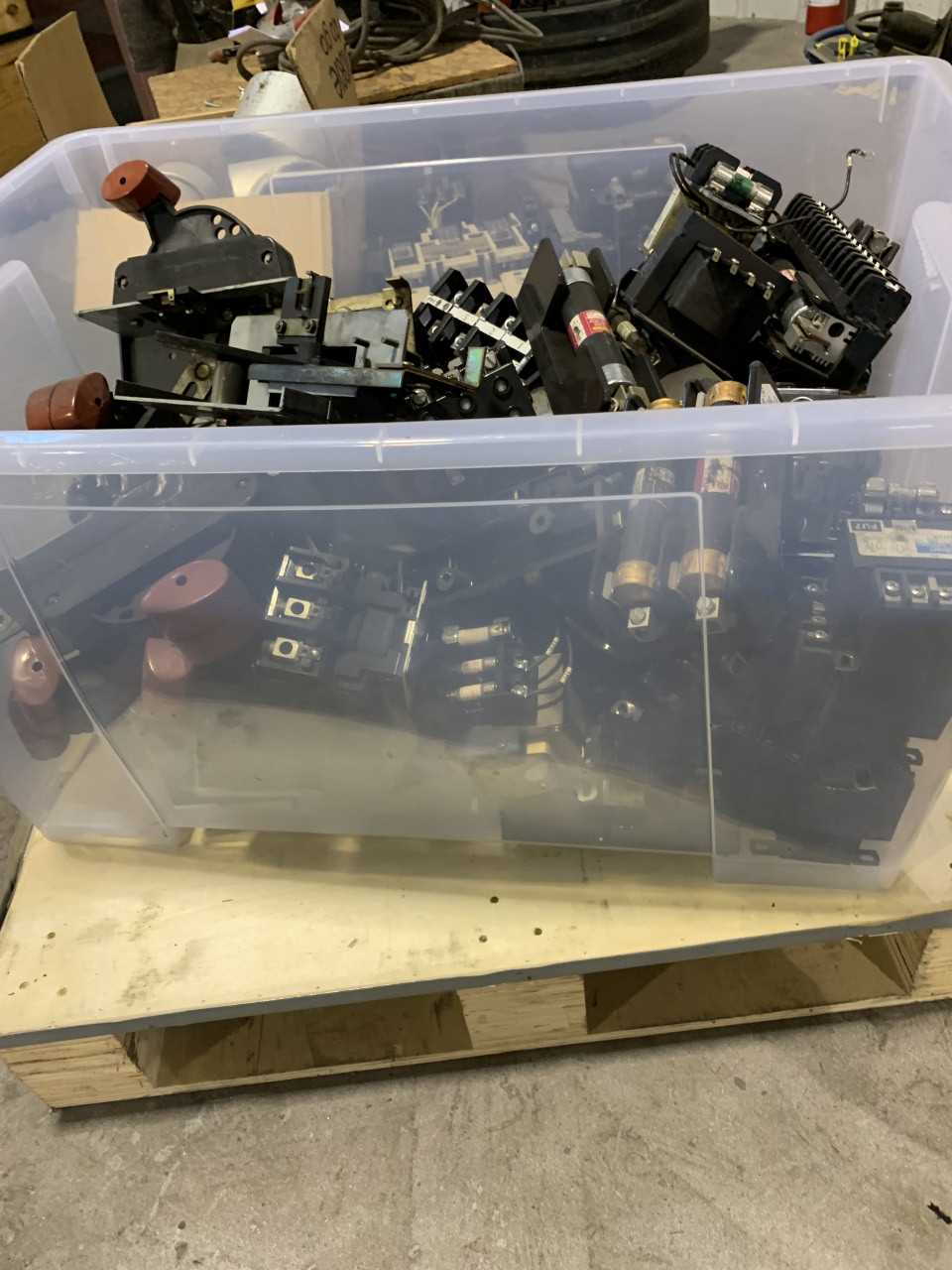LOT OF GENRAL ELECTRIC BREAKER HANDLES AND TRANSFORMERS MISC. PARTS - CONTROL TRANSFORMERS