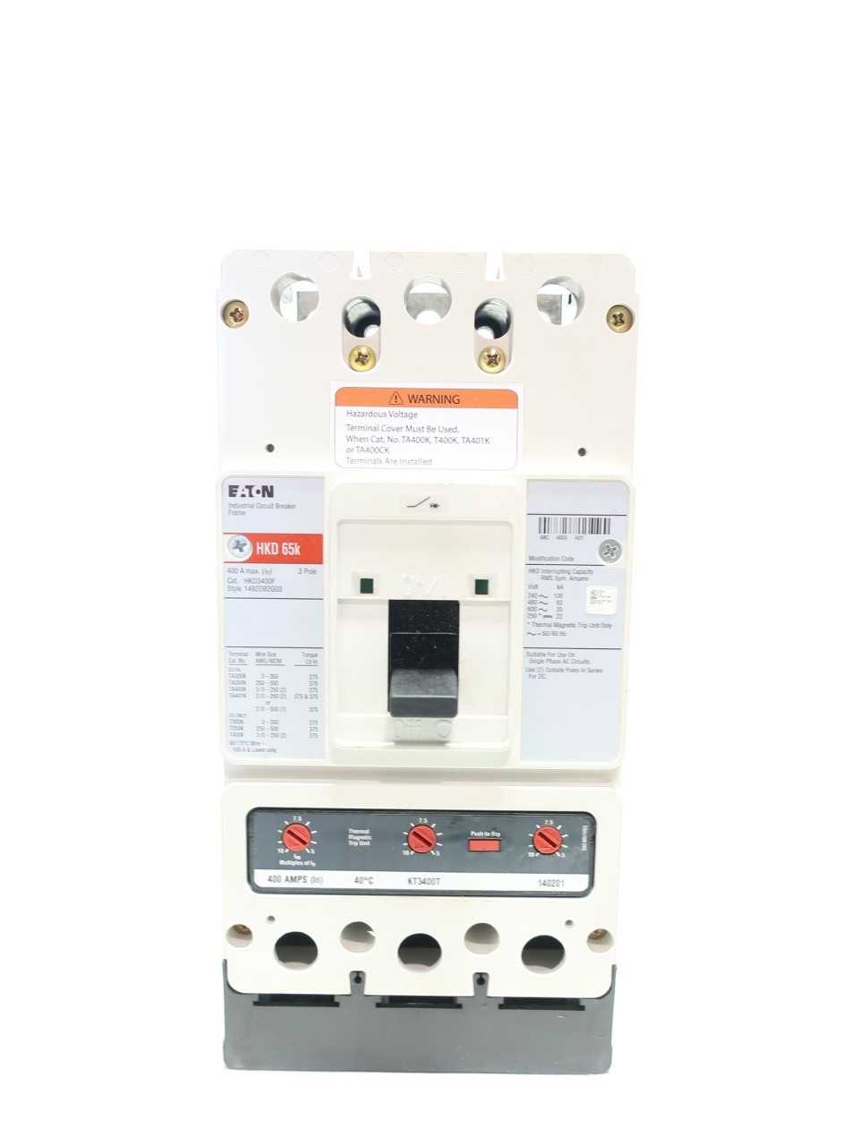 CUTLER HAMMER HKD3400 CIRCUIT BREAKER 400A - CIRCUIT BREAKERS