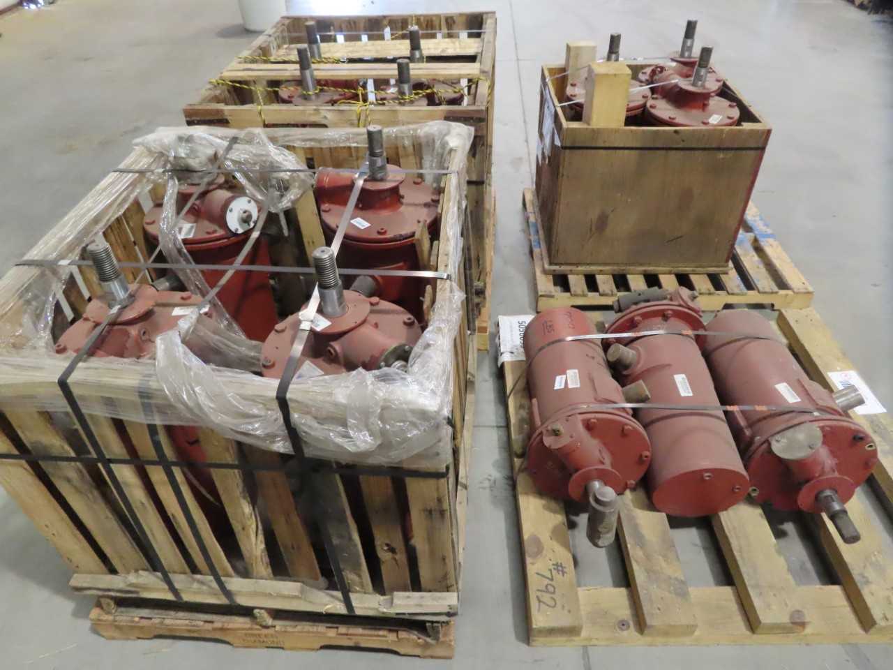 4 PALLETS OF TRIANGLE INDUSTRIAL COAL DUMP RAIL CAR PNEUMATIC CYLINDERS - MINING EQUIPMENT