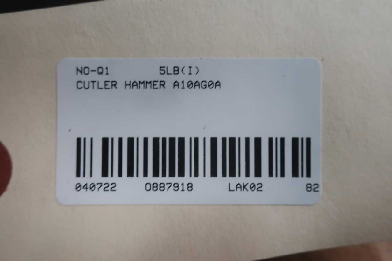 CUTLER HAMMER A10AG0A 120V-AC 2HP SIZE 00 FULL VOLTAGE STARTER - MOTOR STARTERS