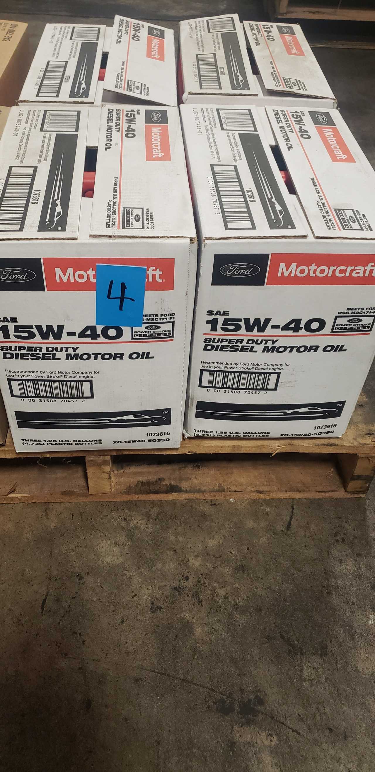 Lot of 4 Cases - MOTORCRAFT SUPER DUTY DIESEL 15W40 3X5QT - MISCELLANEOUS