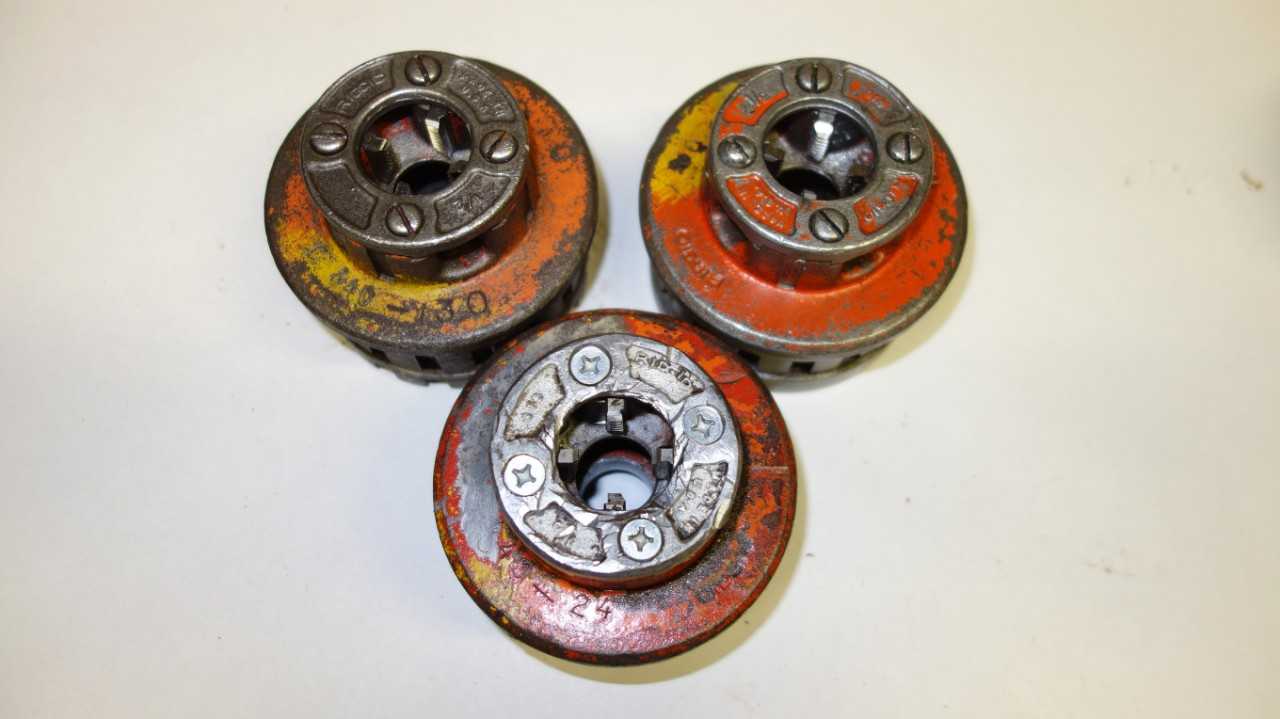 LOT OF 3 RIDGID 1/2 IN DIE HEADS - ELECTRIC POWER TOOLS
