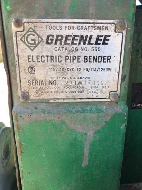 Greenlee electric pipe bender - MACHINING ACCESSORIES & TOOLING