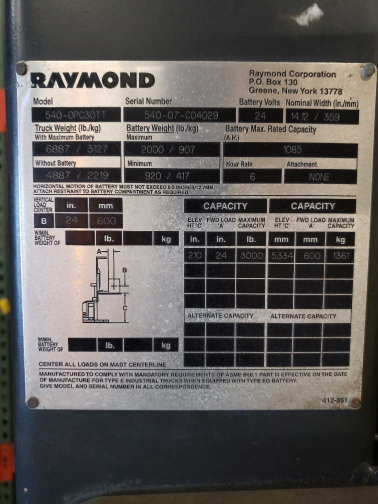 2007 Raymond EASI540-OPC30TT order picker Columbia SC - ORDER PICKER