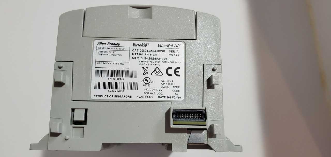 Allen Bradley Micro 850 2080-LC50-48QWB PLC - AUTOMATION & CONTROLS