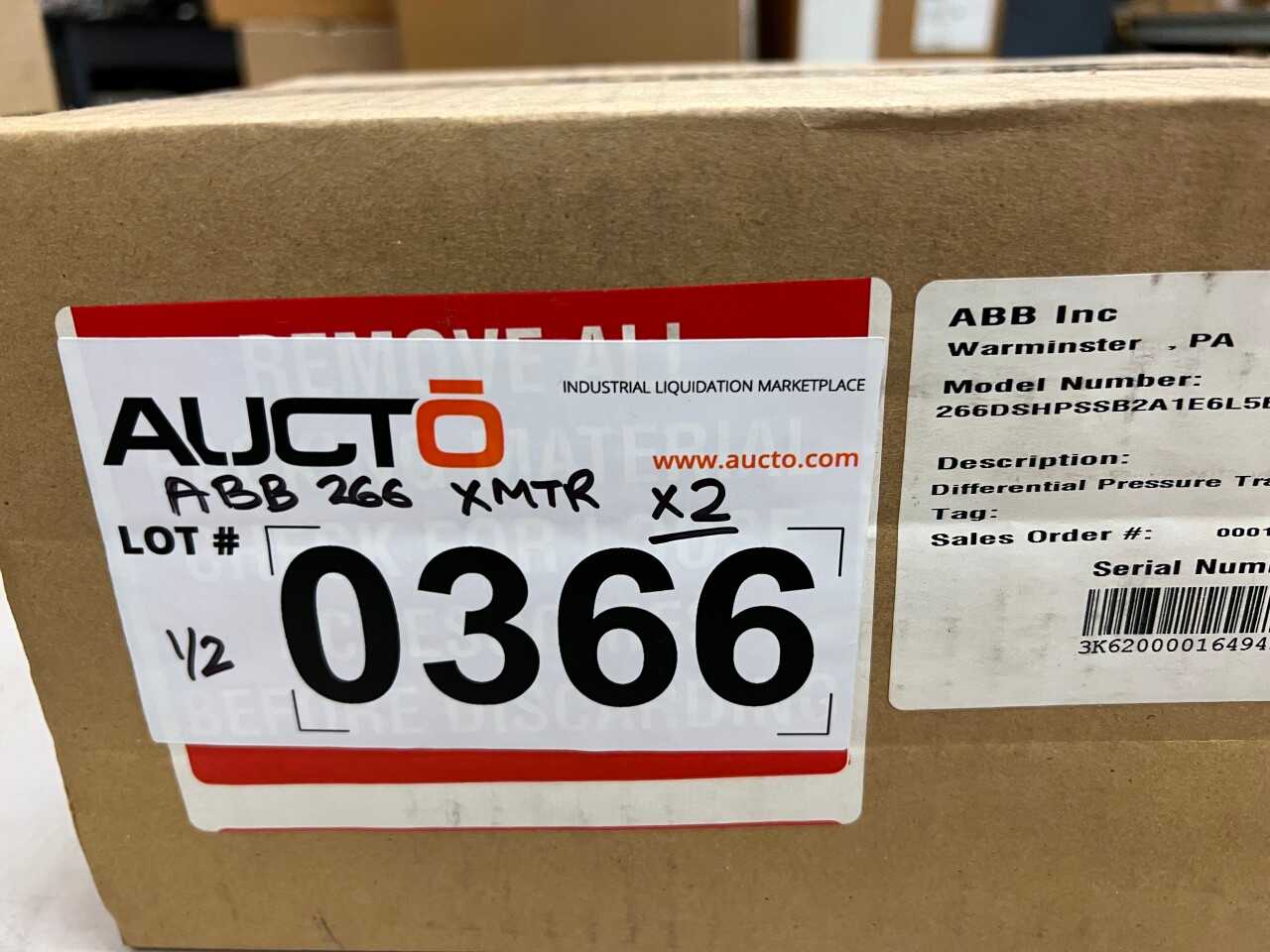2x ABB 266DSH pressure transmitters - INSTRUMENTATION