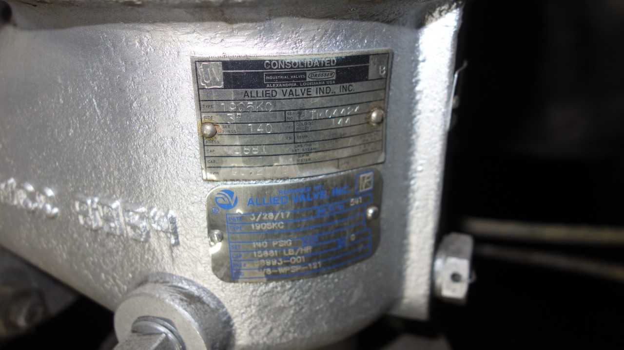 ALLIED 1905KC 3 IN 15881 LB/HR RELIEF VALVE - RELIEF VALVE