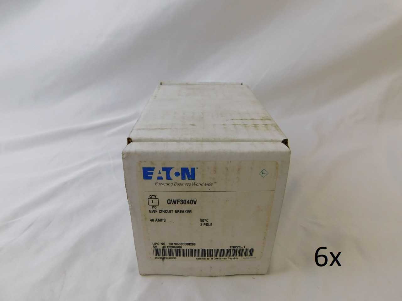 Lot of Quantity 6x GWF3040V MCCB/Molded Case Circuit Breakers - CIRCUIT BREAKERS Lot of Quantity 6x GWF3040V MCCB/Molded Case Circuit Breakers - CIRCUIT BREAKERS