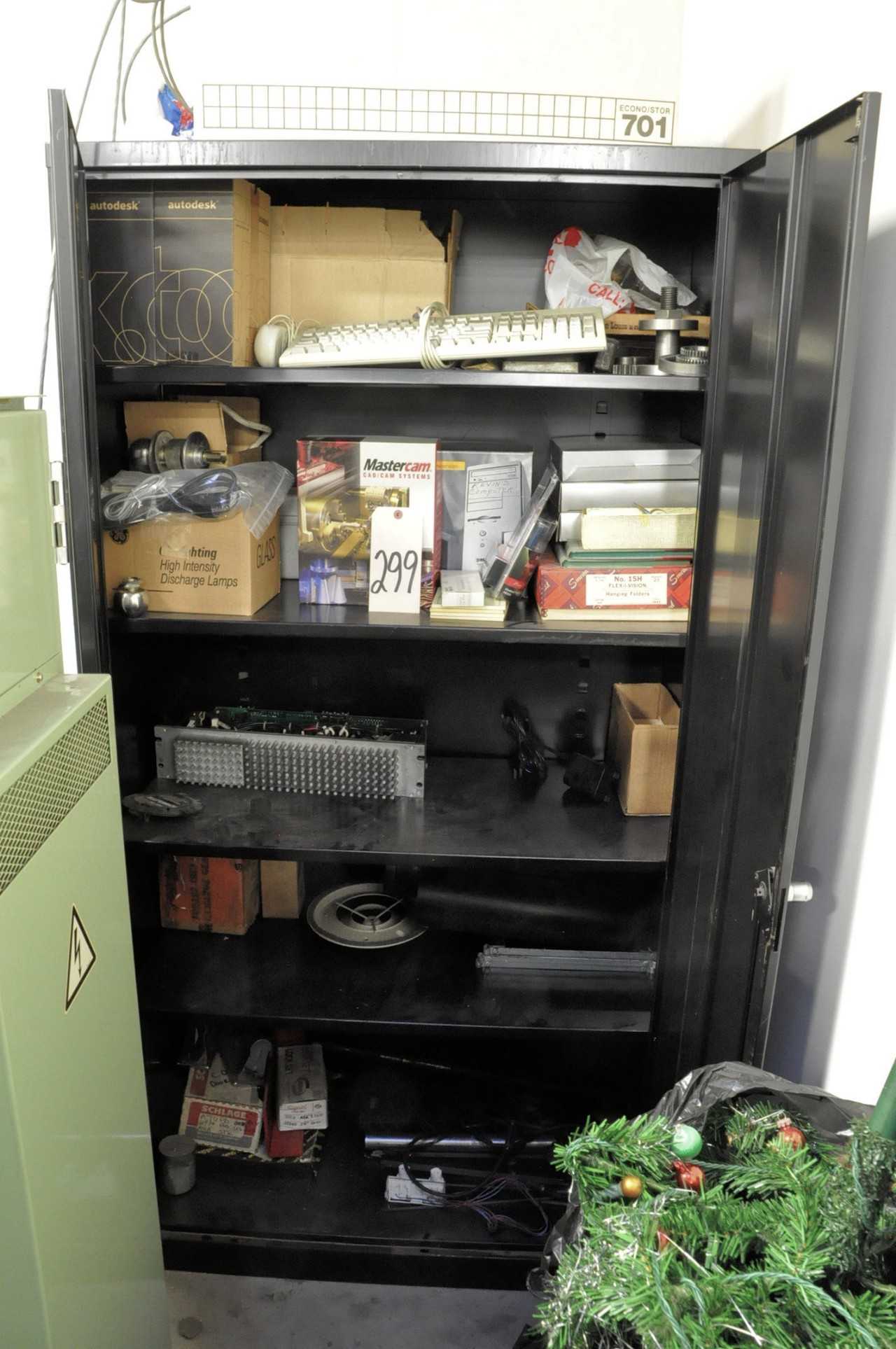Lot Storage Cabinet with Misc Contents - INDUSTRIAL PARTS