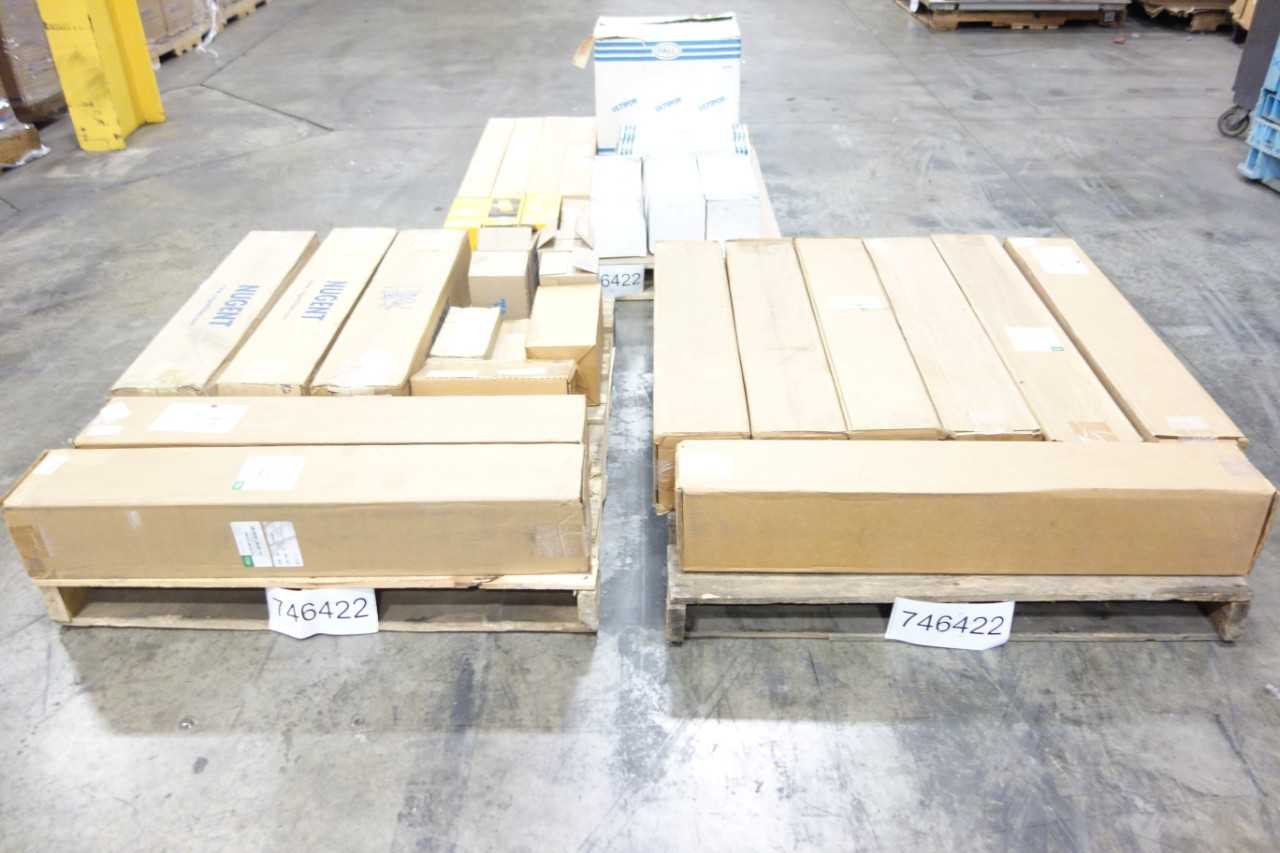 3 PALLETS OF ASSORTED HYDRAULIC FILTERS- WESTINGHOUSE, CATERPILLAR, PARKER - PROCESS EQUIPMENT
