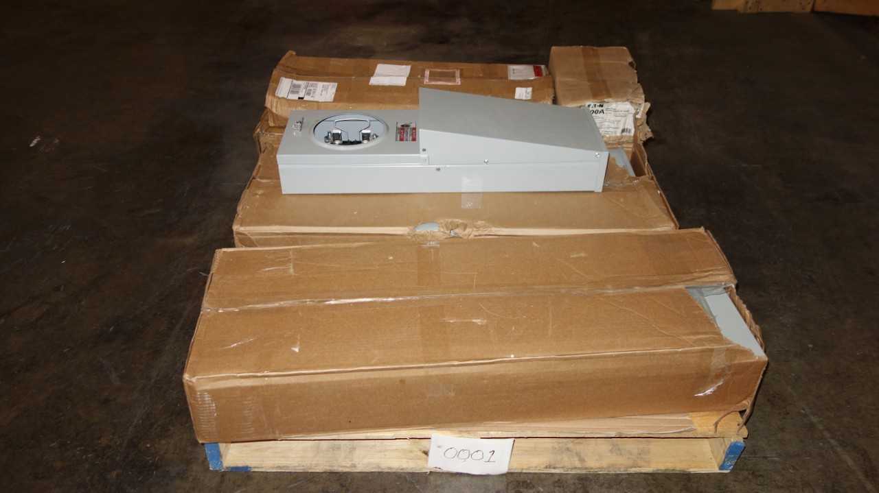 1 PALLET OF ASSORTED EATON 200A METER BREAKER PANELS - ELECTRICAL COMPONENTS
