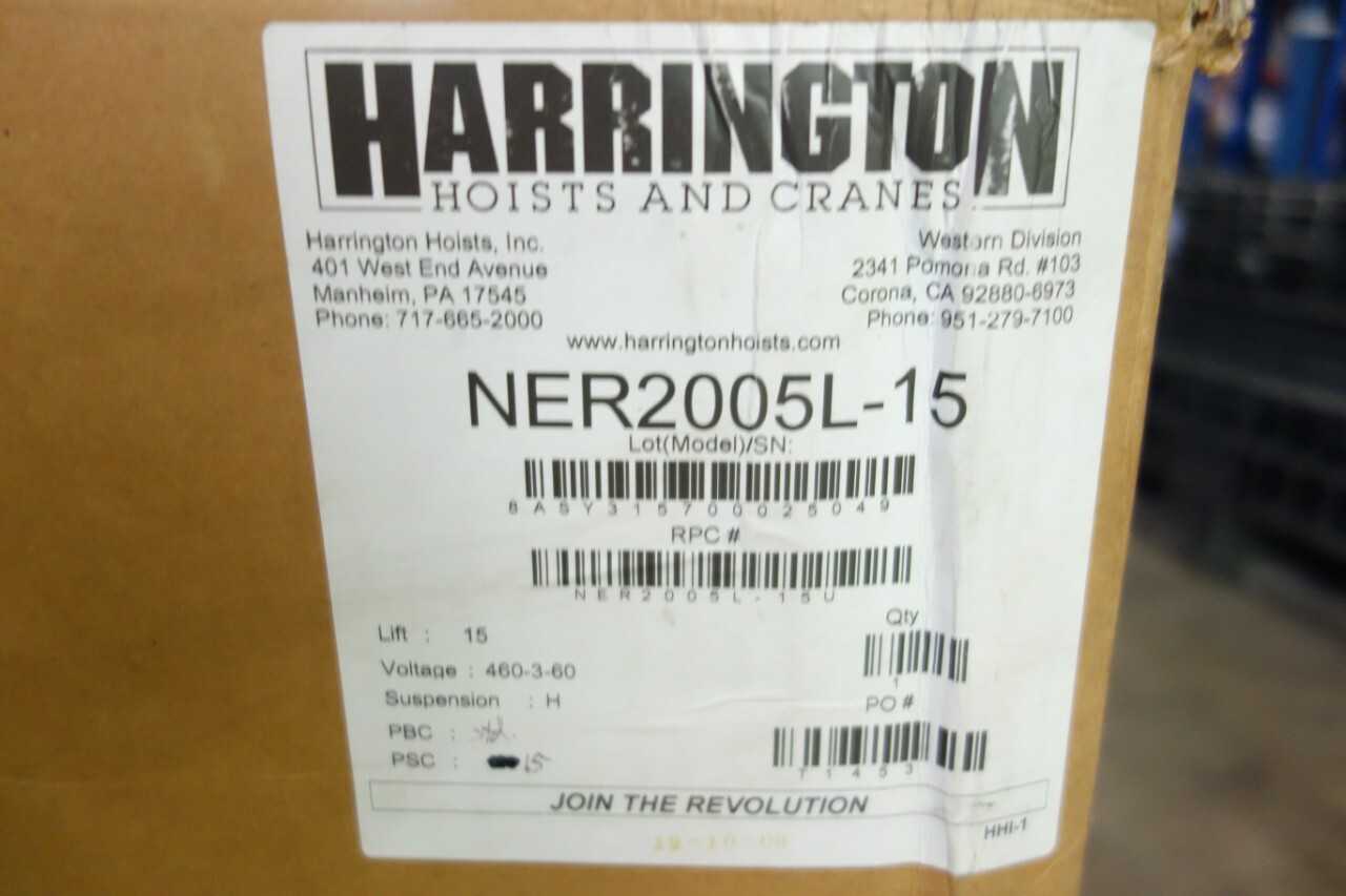 HARRINGTON H4 CLASS 1/2 TON TOP HOOK ELECTRIC HOIST - LIFTING EQUIPMENT