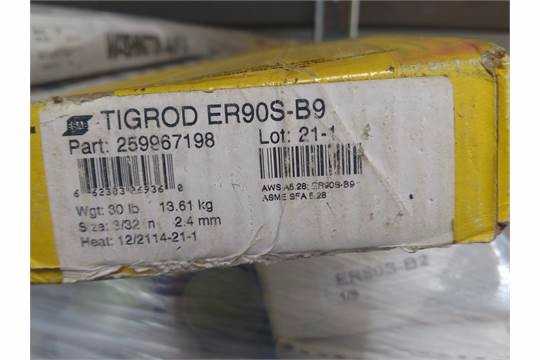 ESAB ARCALOY TIG ROD ER90S-B9, 3/32 DIA., 300 #S AVAILABLE -