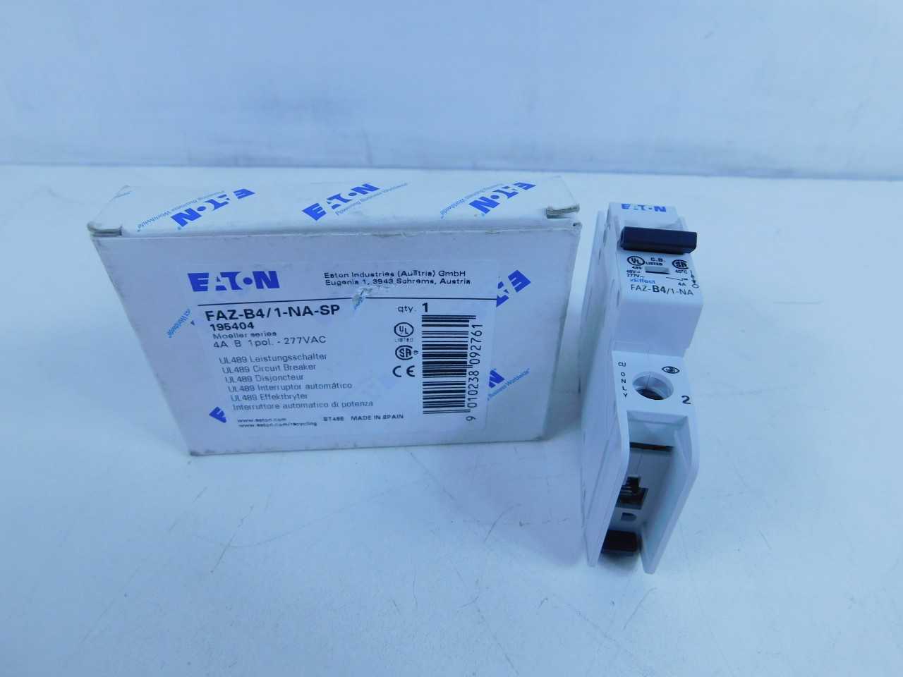 Quantity of 3x FAZ-B4/1-NA-SP MCB/Industrials - ELECTRIC MOTORS