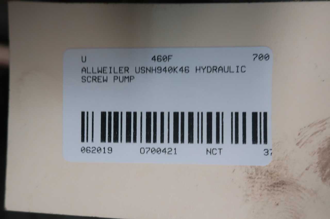 ALLWEILER USNH940R46 HYDRAULIC SCREW PUMP - PUMPS