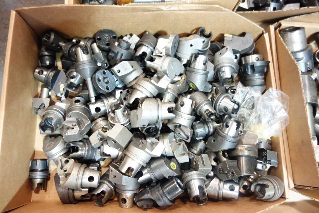 1 PALLET ASSORTED GRINDER WHEELS, SAND BELTS, CHUCKS, DRILL BITS, BORE SLIDES- SANDVIK, KENNAMETAL, NORTON - GRINDING MACHINES