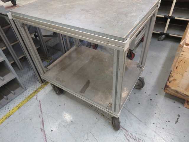 Aluminum Table and Carts on Wheels (3) Lot - MISCELLANEOUS