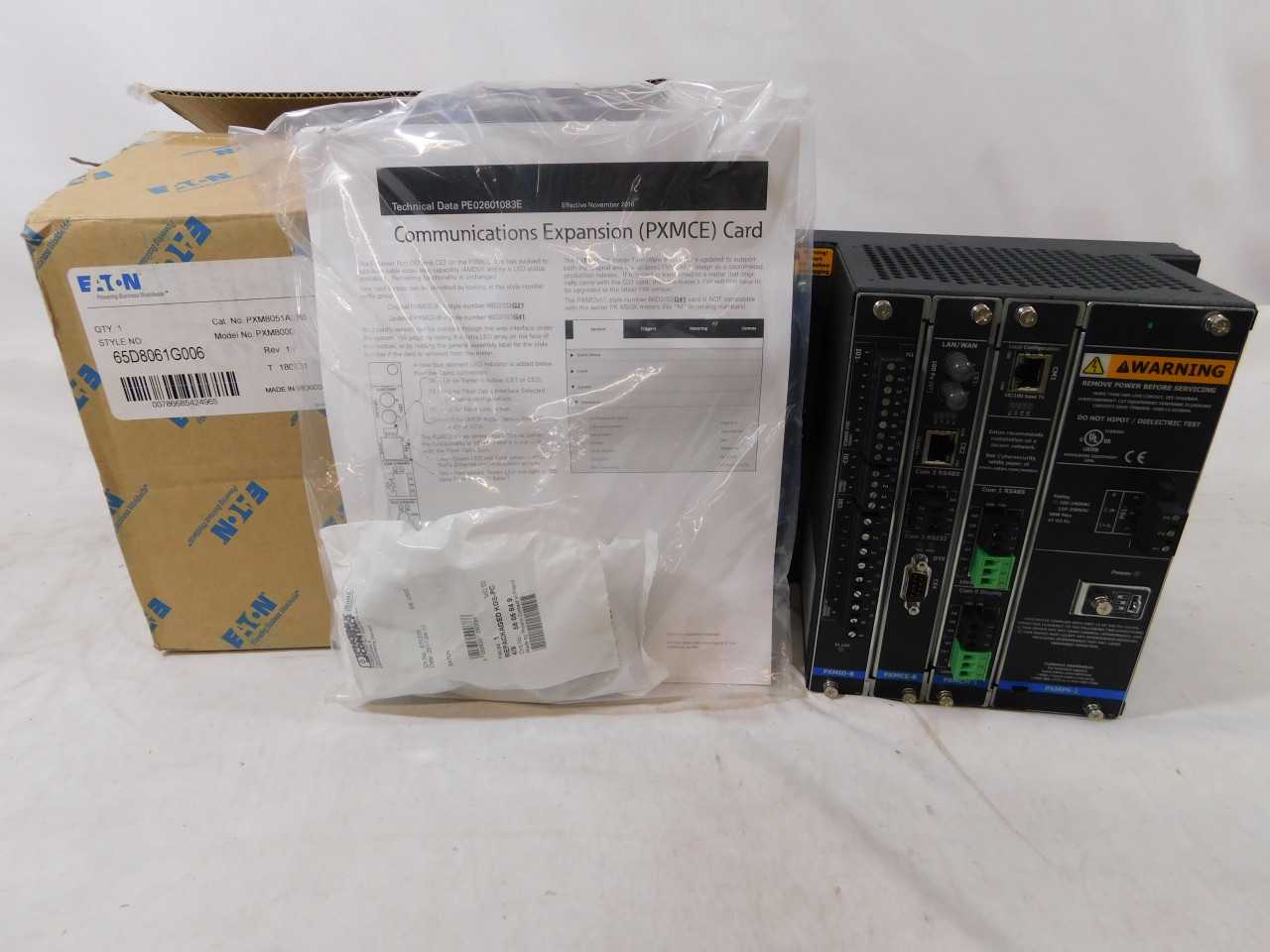 (1) Eaton PXM8051A1BB PLC Control 5A 100-240V Communications expansion card with 10/100 Base-T, 100F, RS-485, RS-232 ports 8 GB - AUTOMATION & CONTROLS