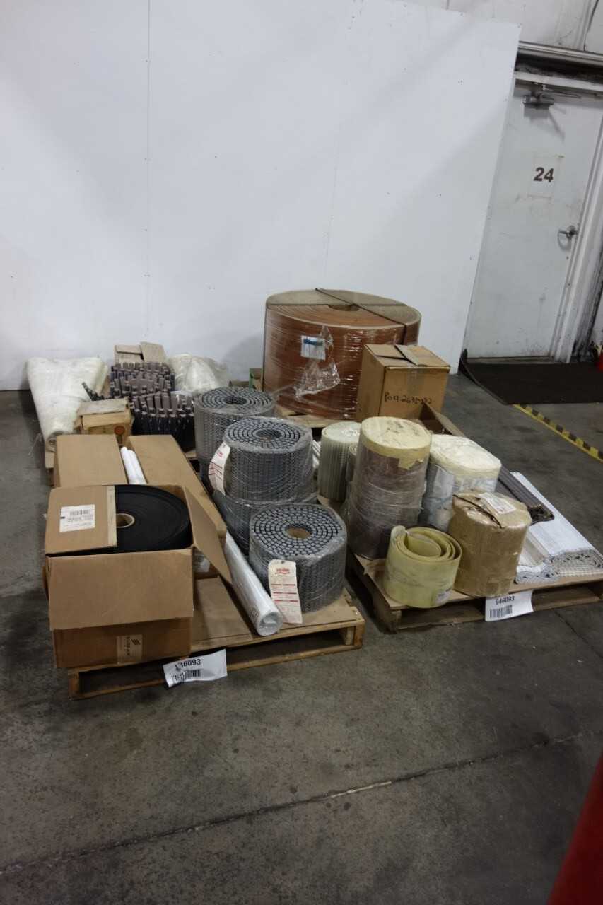 4 PALLETS OF ASSORTED CONVEYOR BELTS - CONVEYORS