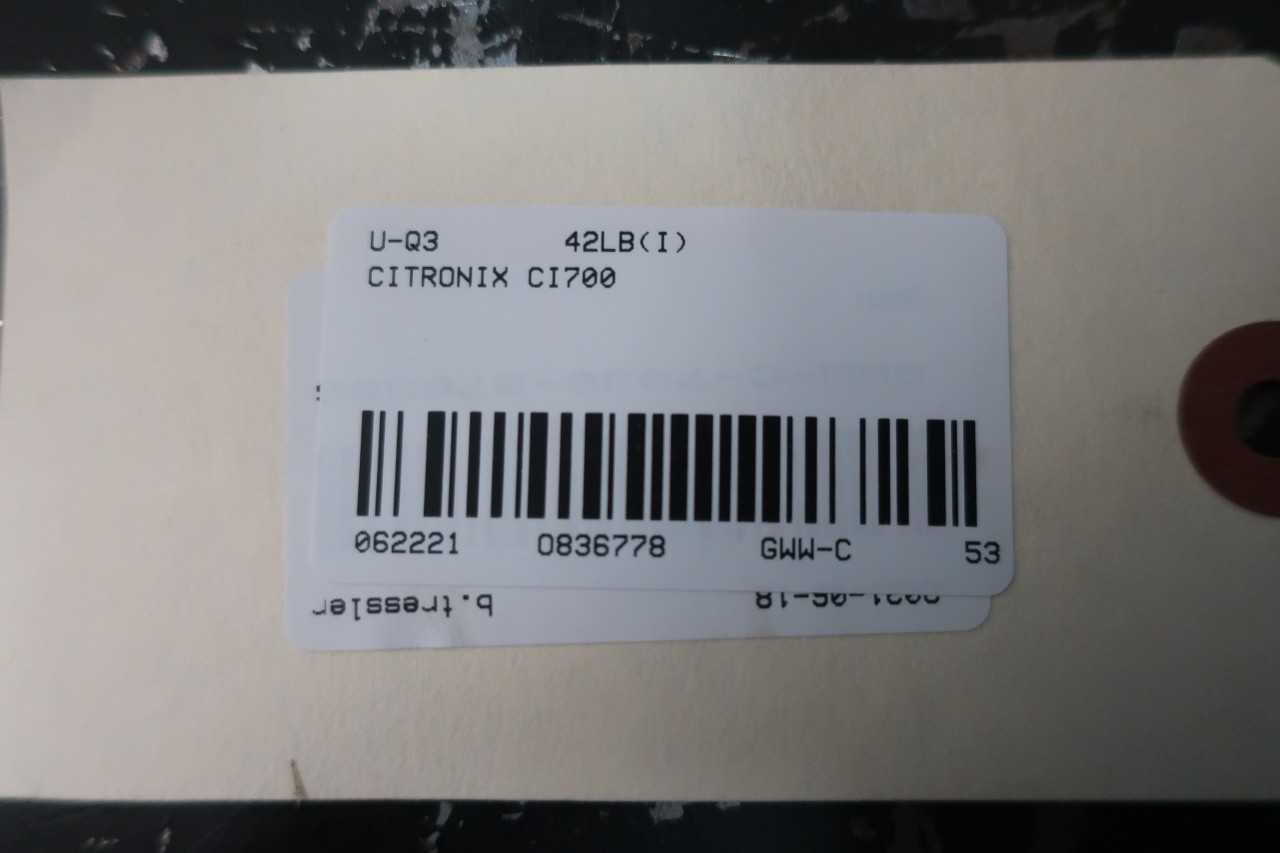 CITRONIX CI700 INK JET PRINTER CONTROLLER - AUTOMATION & CONTROLS