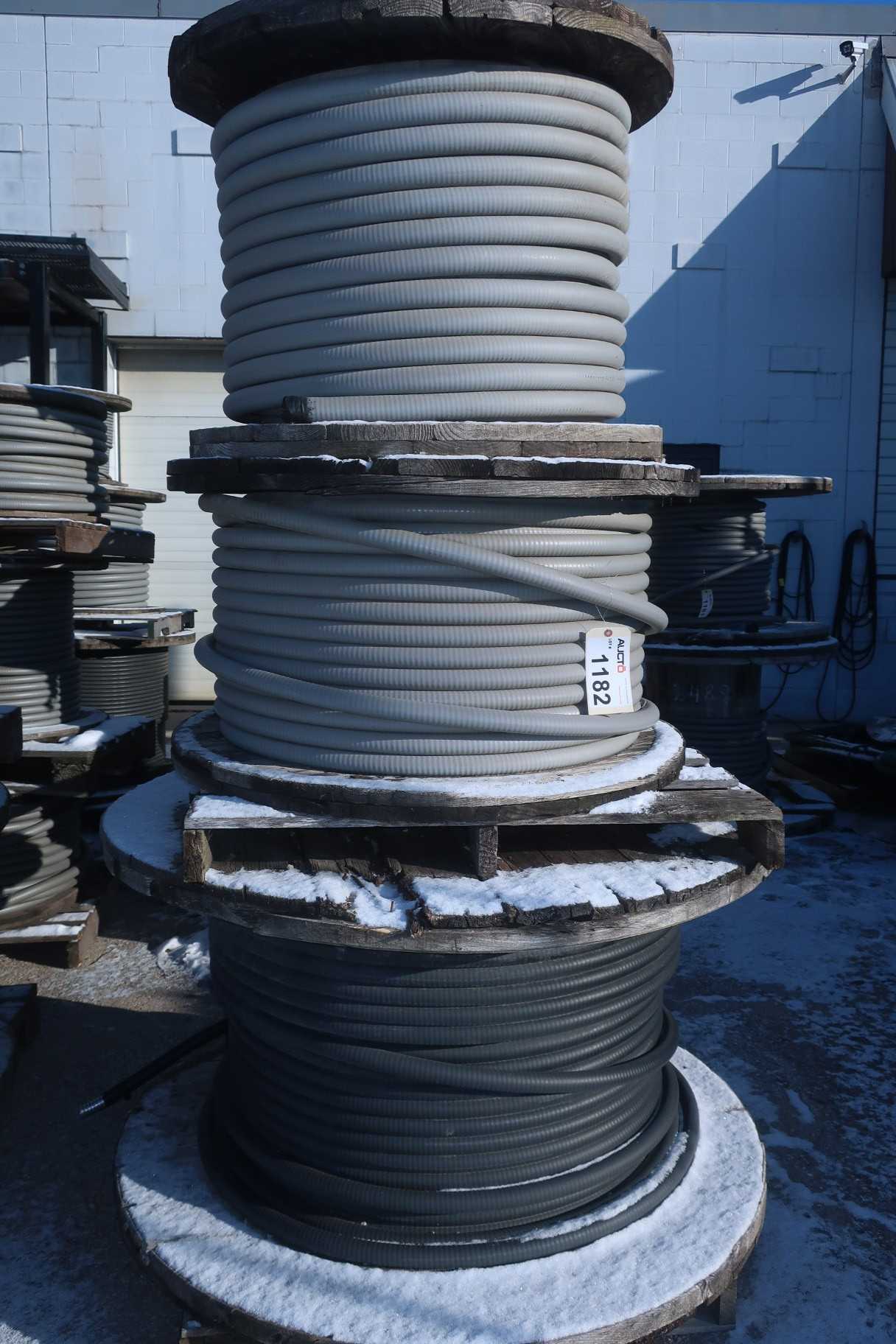 3 SPOOLS OF ASSORTED INSULATED CABLE-WIRE - ELECTRICAL COMPONENTS