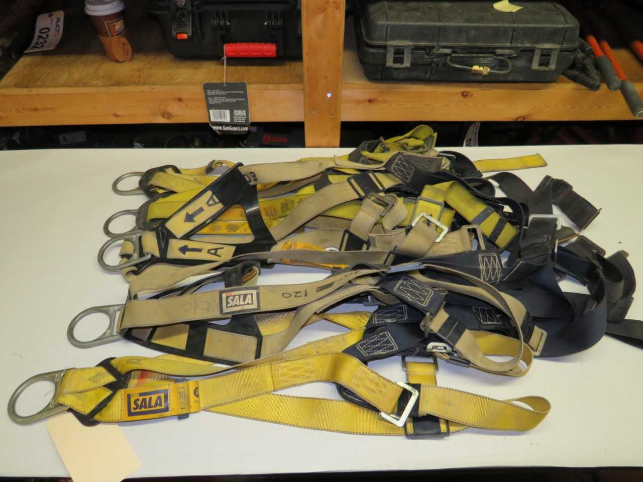 LOT OF 5 ASSORTED SALA SAFETY HARNESSES - SAFETY EQUIPMENT