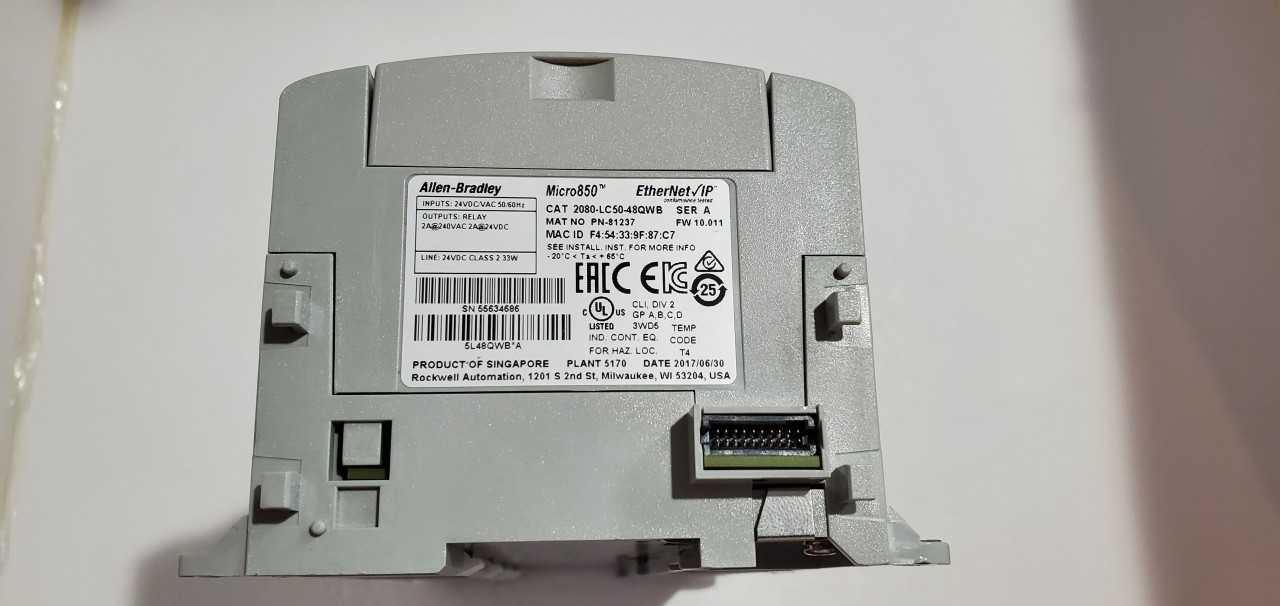 Allen Bradley Micro 850  2080-LC50-48QWB PLC - AUTOMATION & CONTROLS