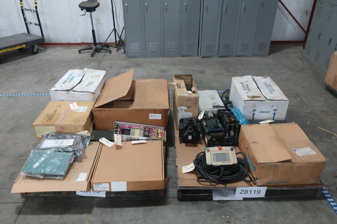 2 PALLETS OF CIRCUIT BOARDS, SERVO DRIVE, MAGNETORESISTIVE ENCODER, PENDANT ROBOT, SWITCH CONTROLS-YASKAWA, MEDAR, WOODWARD, DANAHER, ALLEN BRADLEY - AUTOMATION & CONTROLS