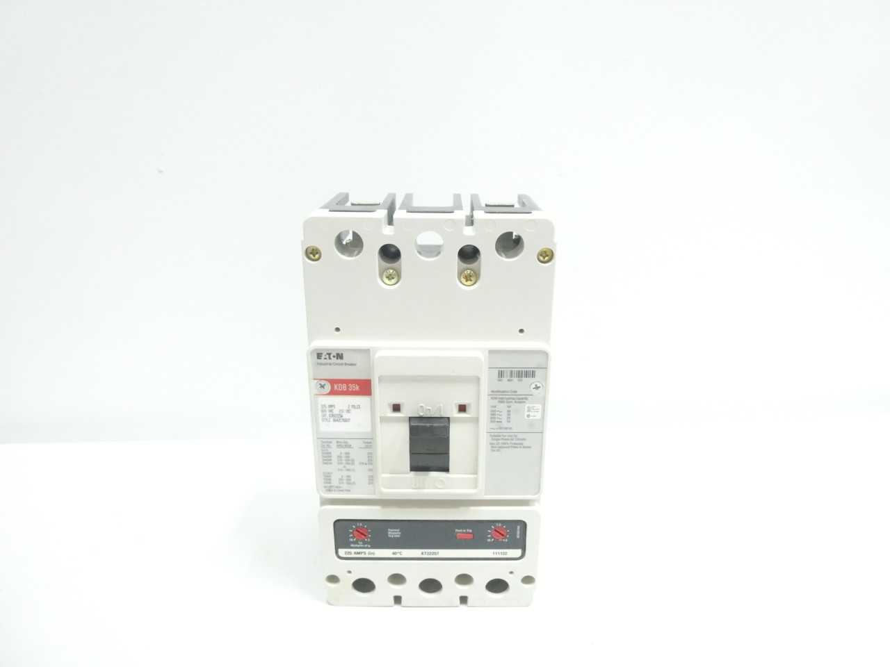 EATON KDB2225W 2P 225A AMP 600V-AC 250V-DC MOLDED CASE CIRCUIT BREAKER - CIRCUIT BREAKERS