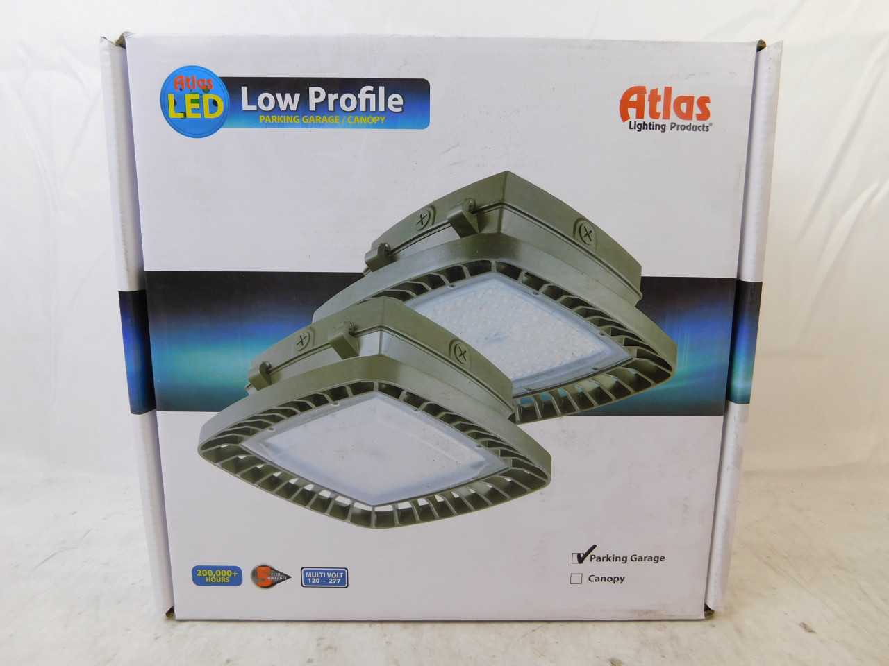 Lot of 2x Atlas PGM25LED Lighting Fixture LED Parking Garage 120-277VAC 25 Watts - LIGHTING
