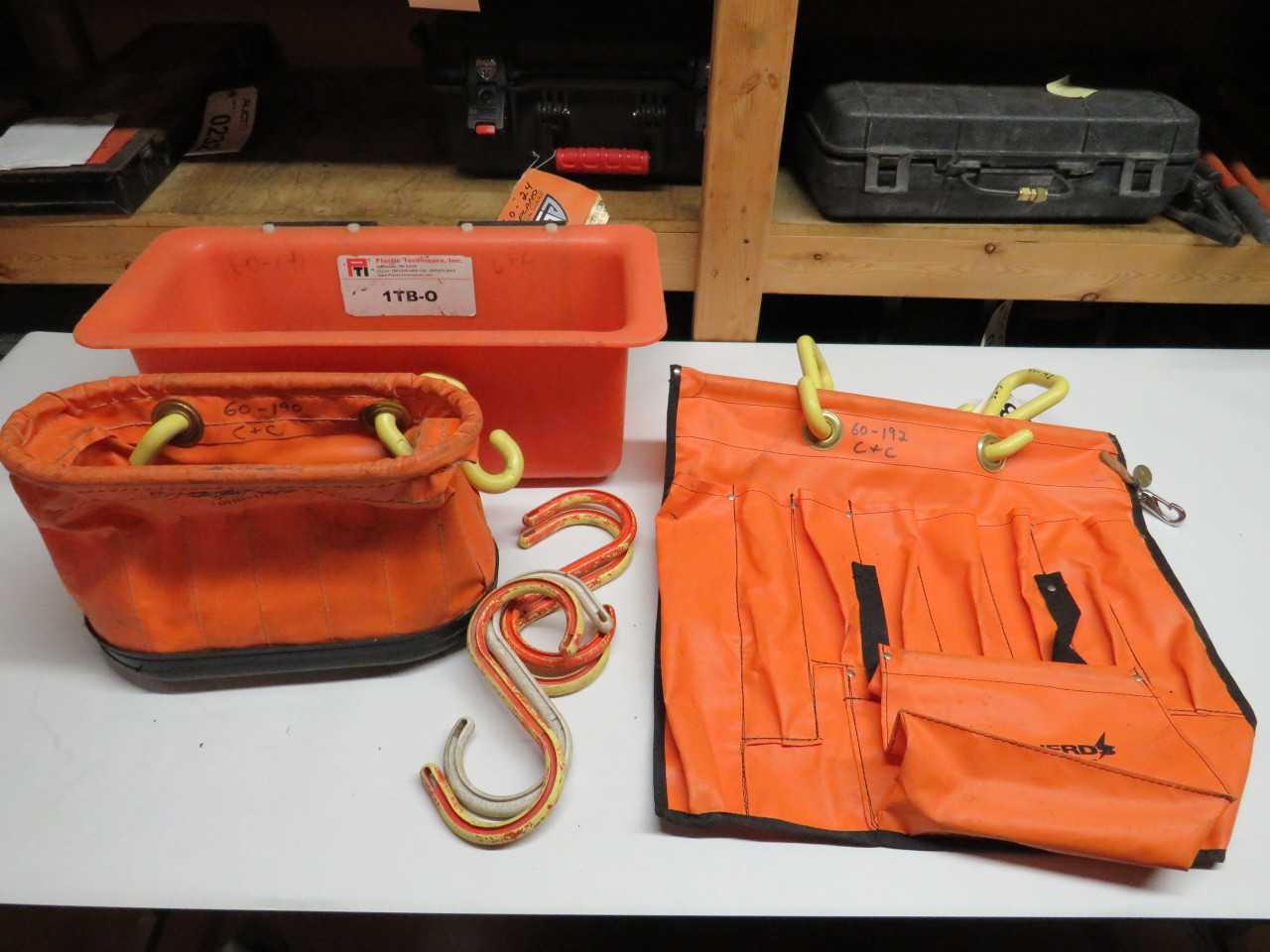 LOT OF ASSORTED TOOL HOLDERS / CARRYING DEVICES - ELECTRIC POWER TOOLS