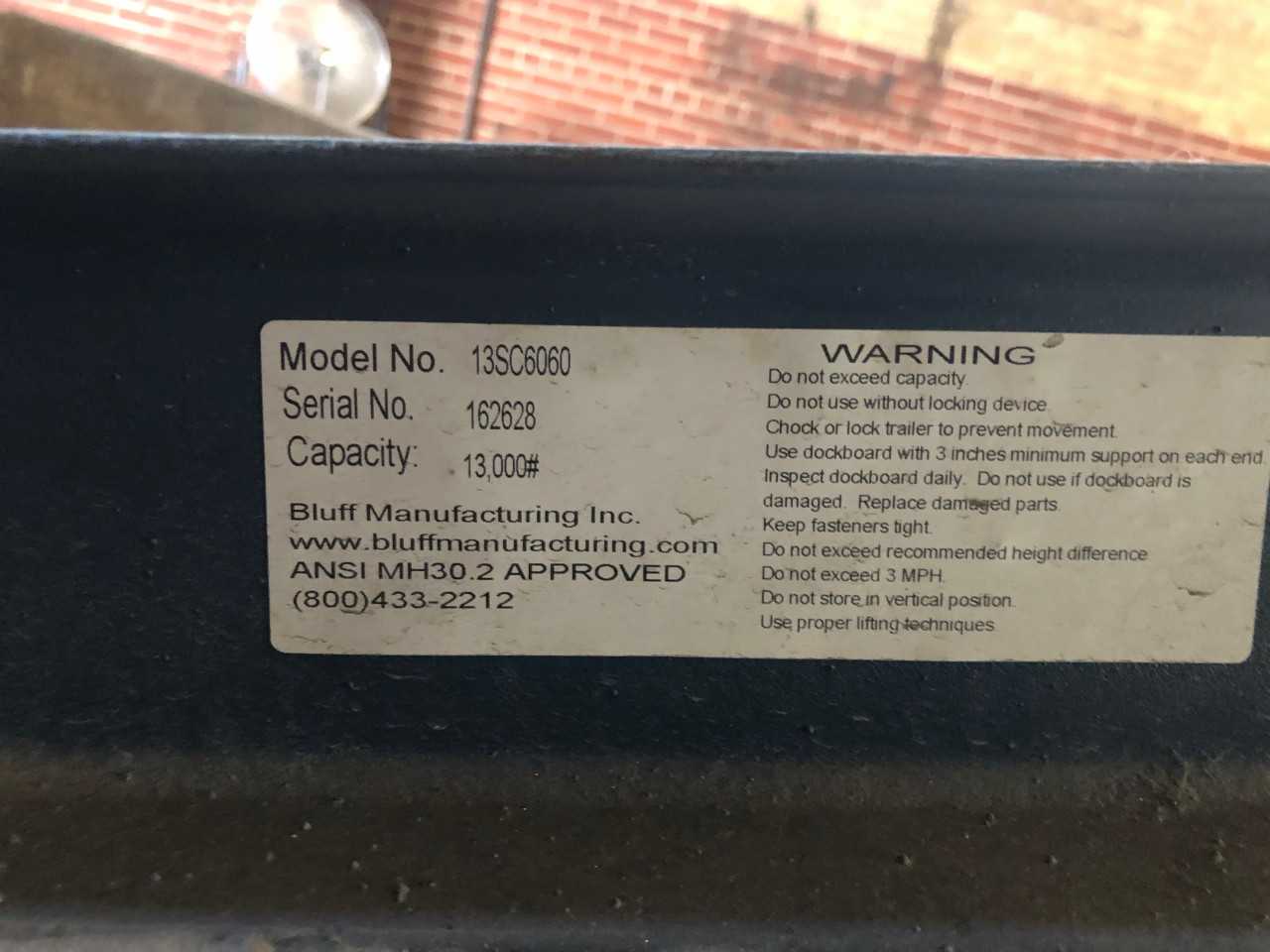 Bluff Manufacturing 13SC6060 Dock Plate - MATERIAL HANDLING
