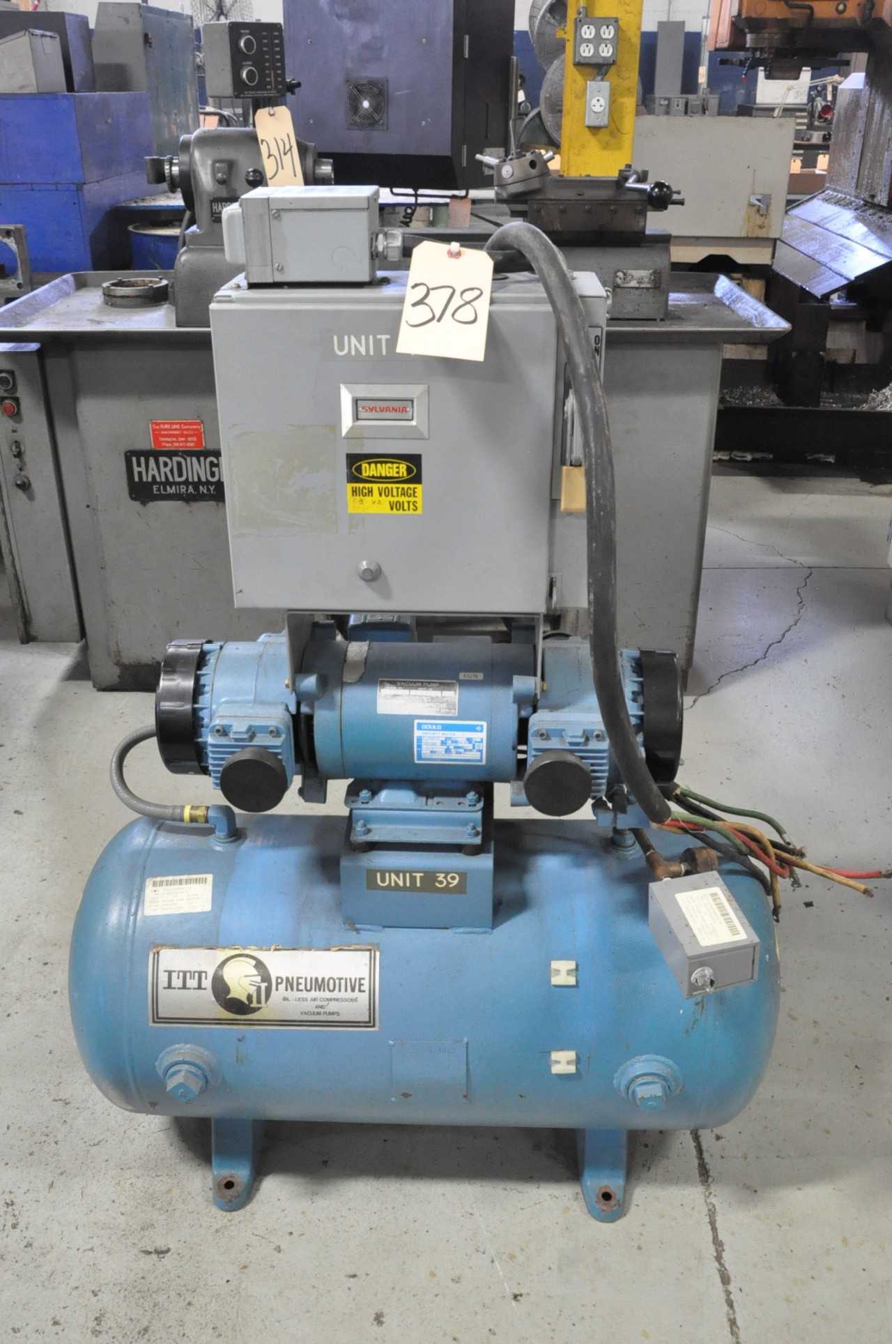 ITT Pneumotive Model GH 7V4 H30 Horizontal Tank Mounted Vacuum Pump - VACUUM PUMP