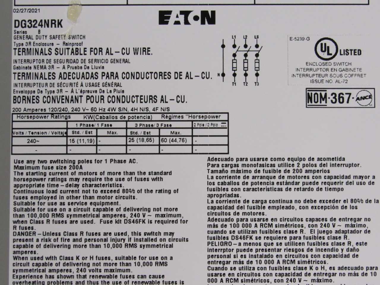 Eaton Safety Switches - SAFETY EQUIPMENT