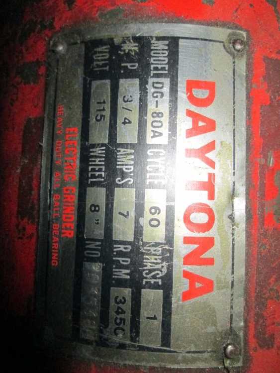 Daytona Model DG-80A 3/4 Hp 115V 1Ph 3450 Rpm 8"Wheel Pedestal Grinder - GRINDING MACHINES
