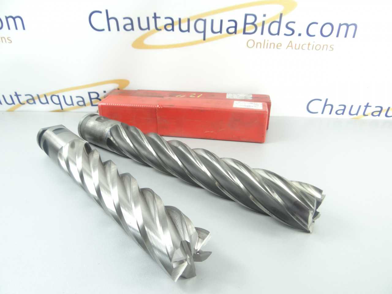 Pair of Heavy Duty HTC HSS 6 Flute Extra Length End Mills - MACHINING ACCESSORIES & TOOLING