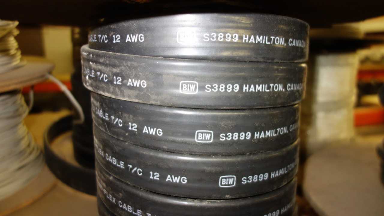 LOT OF ASSORTED SPOOLS OF WIRE - ELECTRICAL COMPONENTS