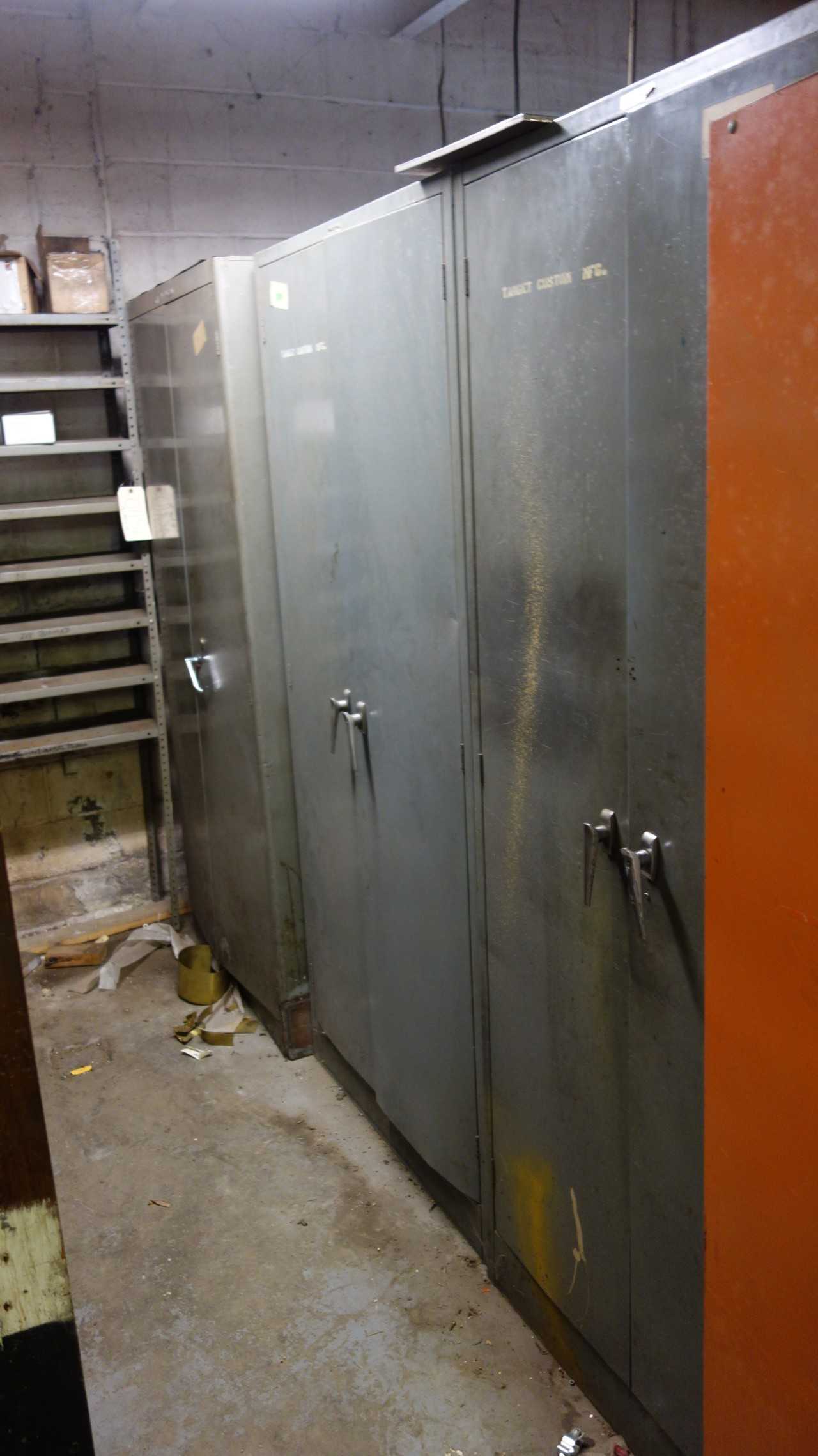 LOT OF 3 STEEL 2 DOOR CABINETS WITH CONTENTS - TOOL STORAGE