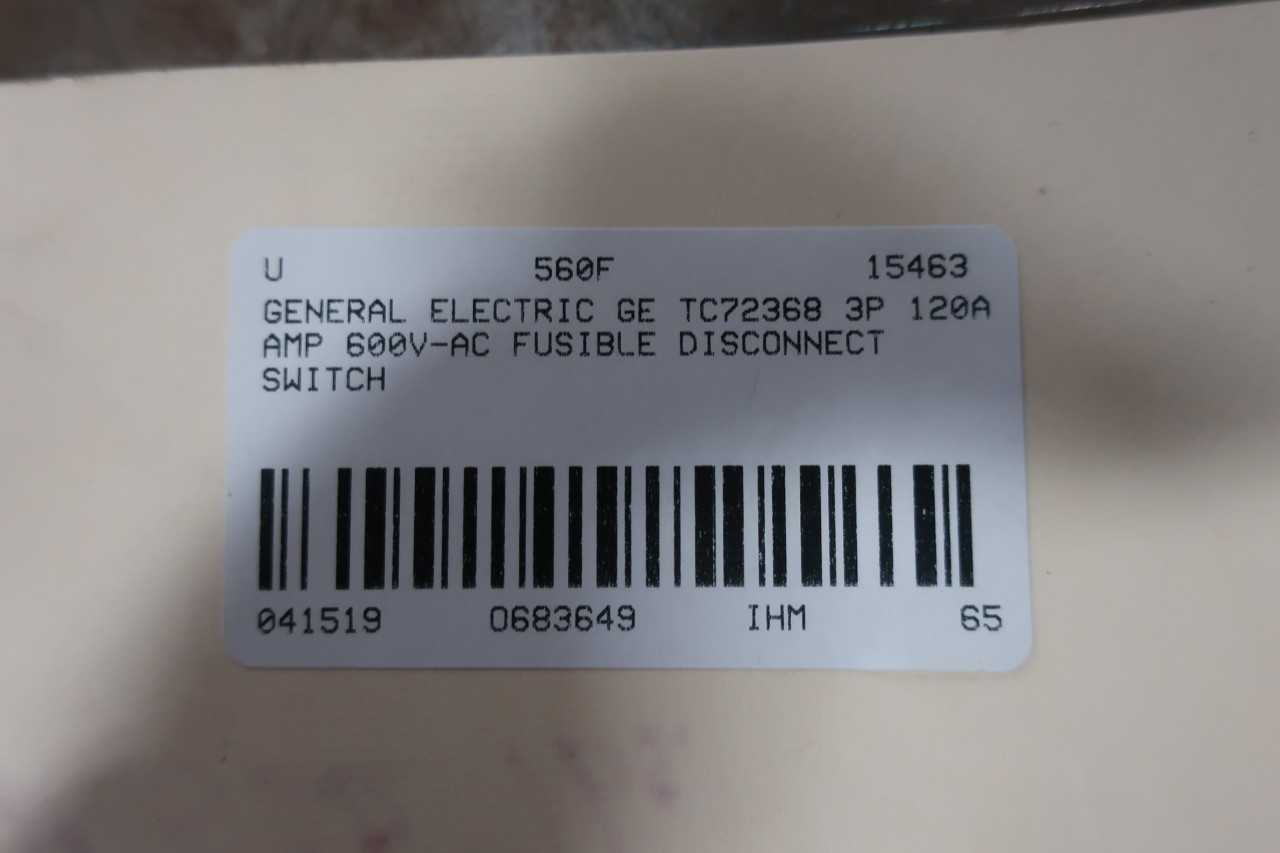 GENERAL ELECTRIC GE TC72368 3P 1200A AMP 600V-AC FUSIBLE DISCONNECT SWITCH - DISCONNECT SWITCHES