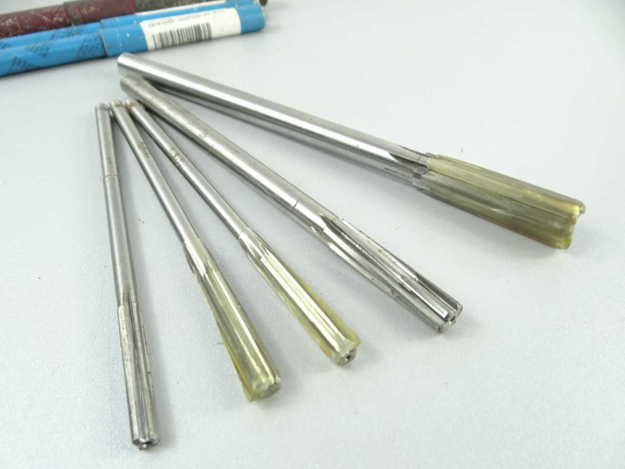 Lot of 5 New and Used Carbide Tipped Chucking Reamers - MACHINING ACCESSORIES & TOOLING
