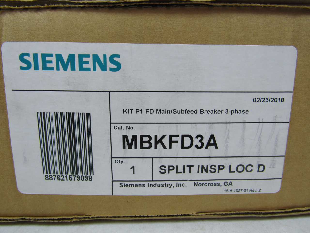 Lot of 1x MBKFD3A Main Breaker Subfeed Kit - CIRCUIT BREAKERS